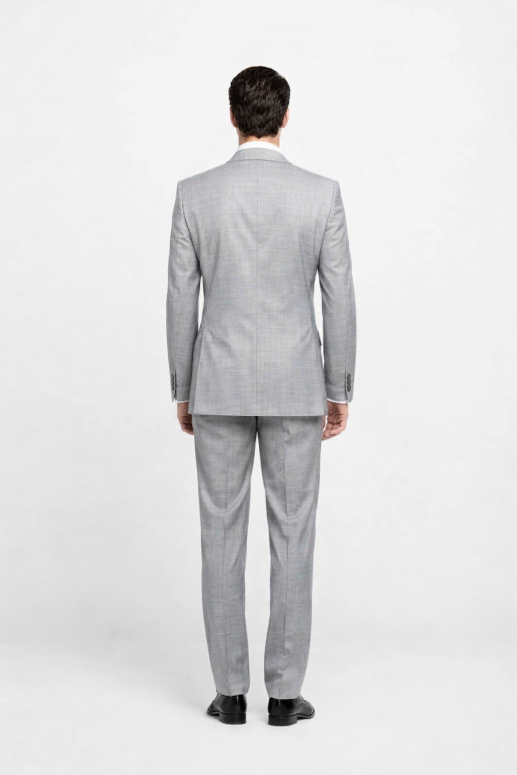 Suits With Baggy Pleated Pants - Wide Leg Pants 100% Wool - Classic Fit in Grey Color by Rossiman USA Men's Outlet