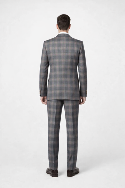 Suits With Baggy Pleated Pants - Wide Leg Pants 100% Wool - Classic Fit Single Breast Lapel Vest by Rossiman