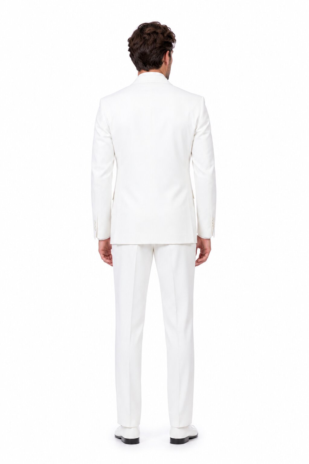 Tiglio Italian Suit - Real Wool Fabric Super 150's San Giovesse off White, Wide Leg Suit & Vest super 150 wool in Color Off White