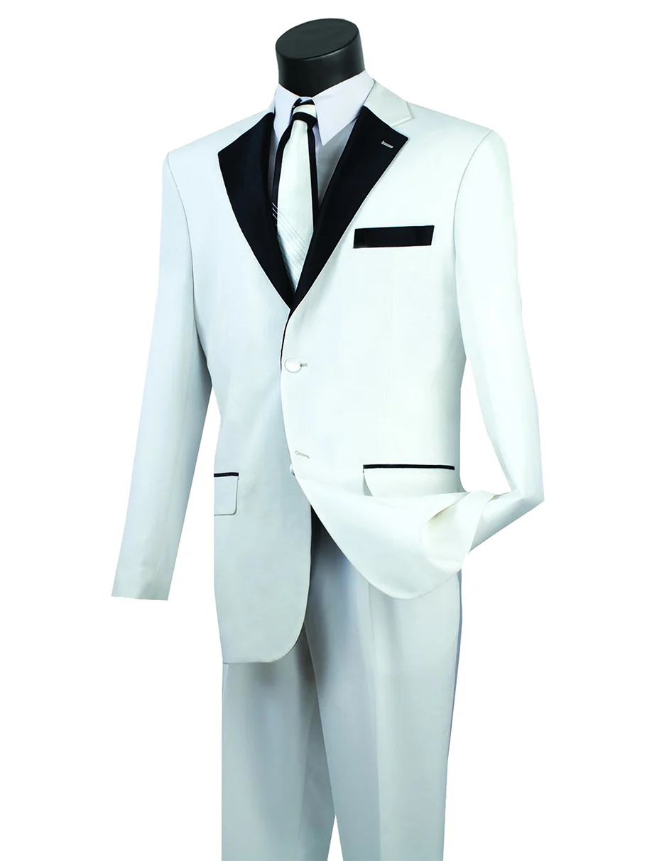 White Prom Suit - White Prom Tuxedo Suits - White Wedding Pleated Tuxe
