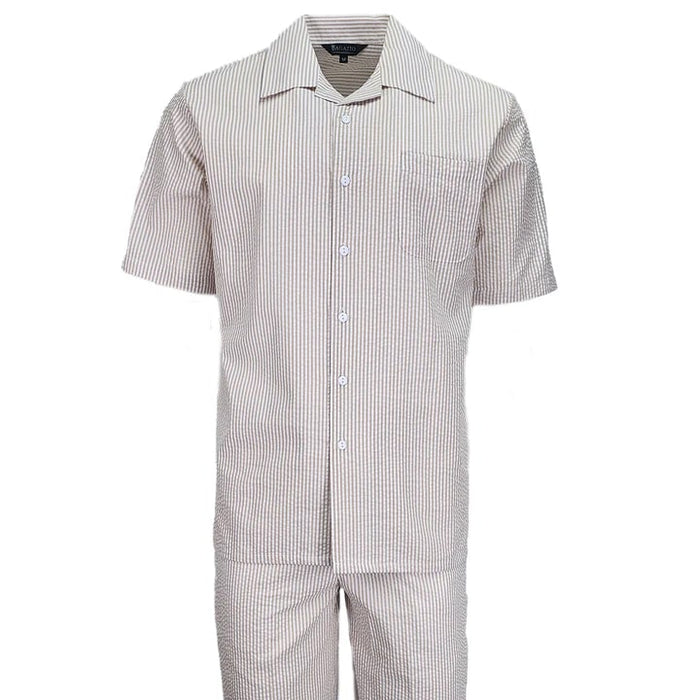 Tan Seersucker 2pc Set by USA Men's Outlet