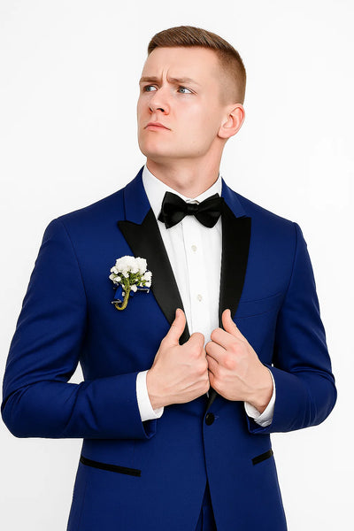 Blue prom tuxedo