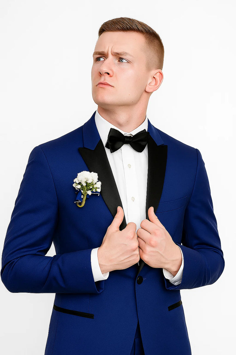Blue prom tuxedo