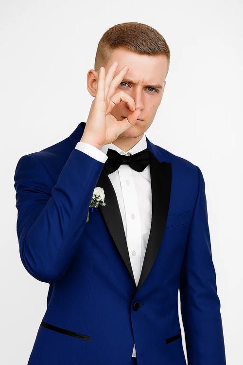 Blue prom tuxedo