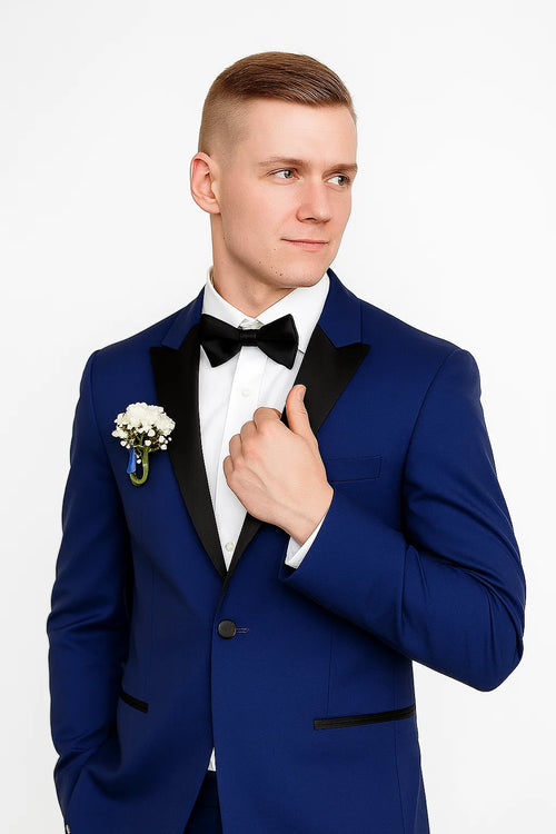 Blue prom tuxedo
