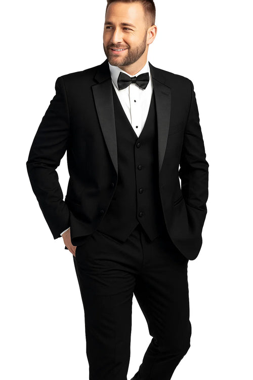 Black One Button Tuxedo - Skeffingtons Formal Wear 1 button tuxedo