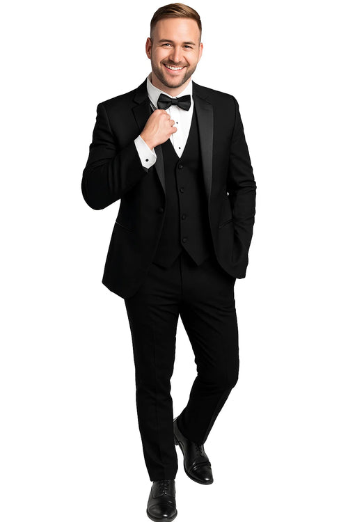 Black One Button Tuxedo - Skeffingtons Formal Wear 1 button tuxedo