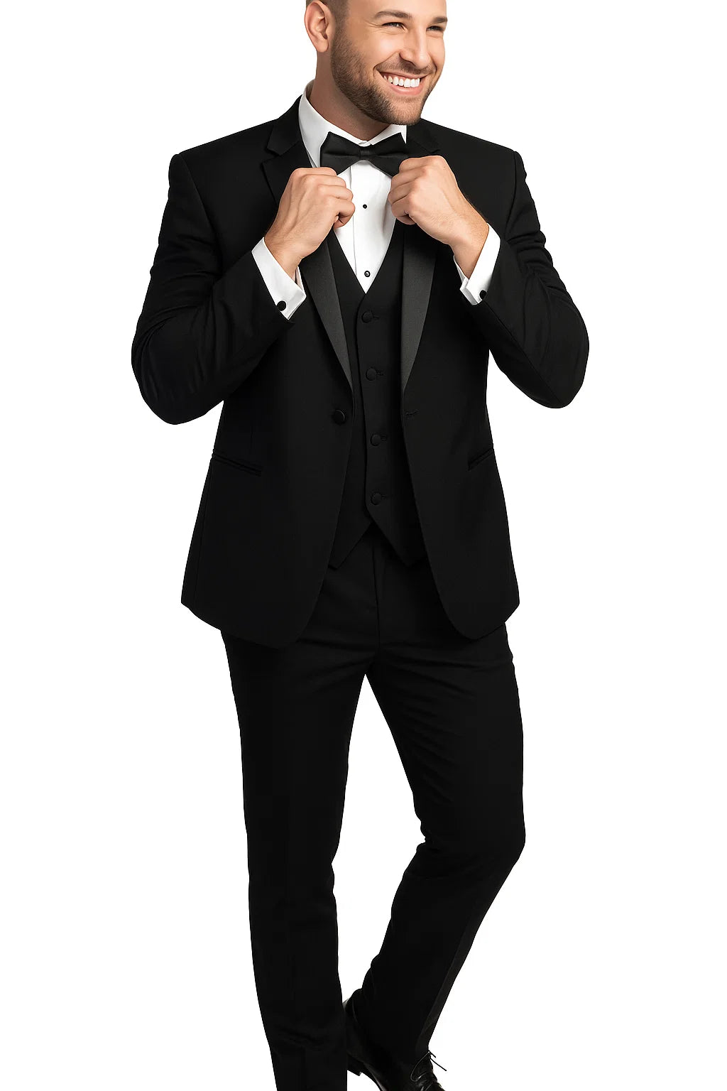 Black One Button Tuxedo - Skeffingtons Formal Wear 1 button tuxedo