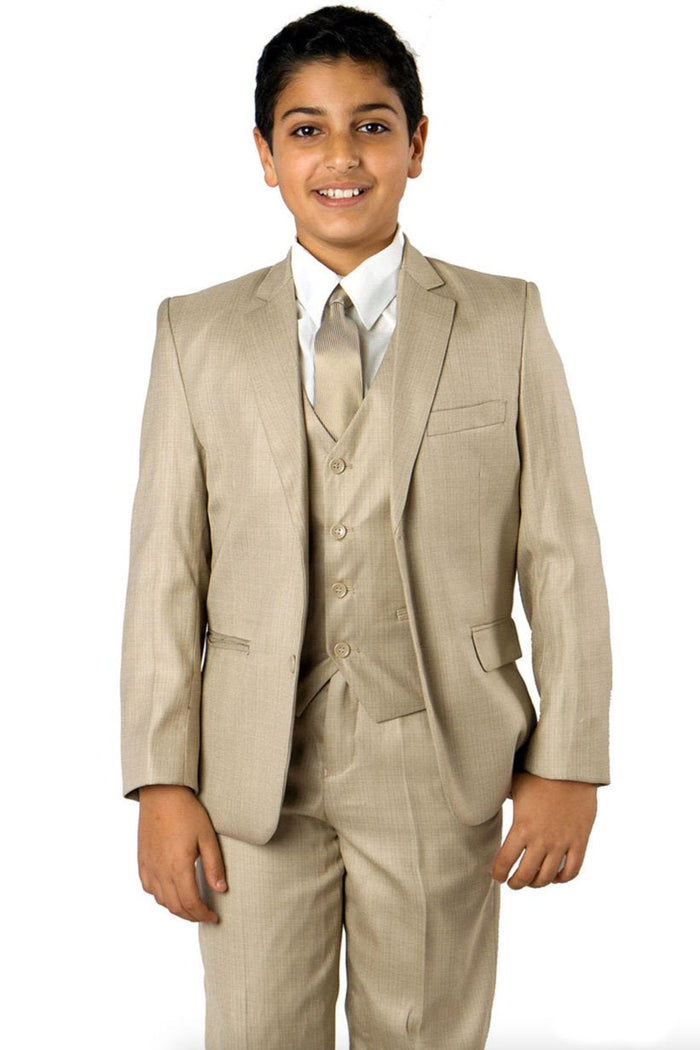 Jacob Kids Beige 5-Piece Suit by Tazzio