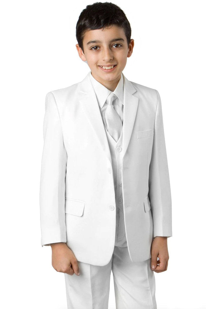 Jacob Kids White 5-Piece Suit by Tazzio