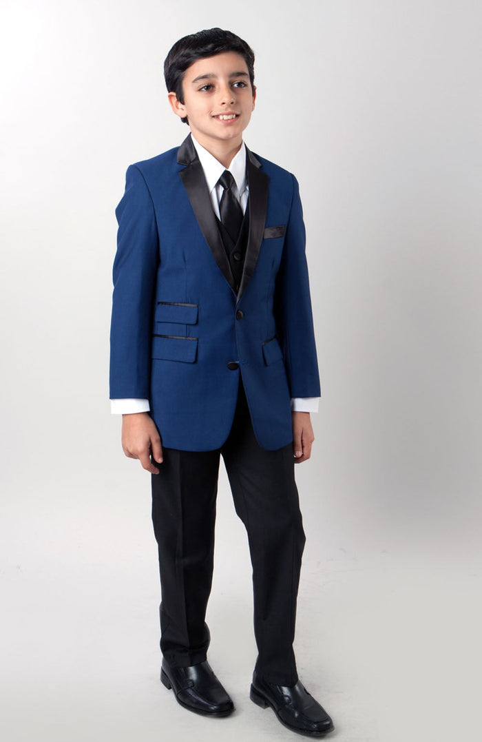 Jason Tazio Kids Blue 4-Piece Tuxedo