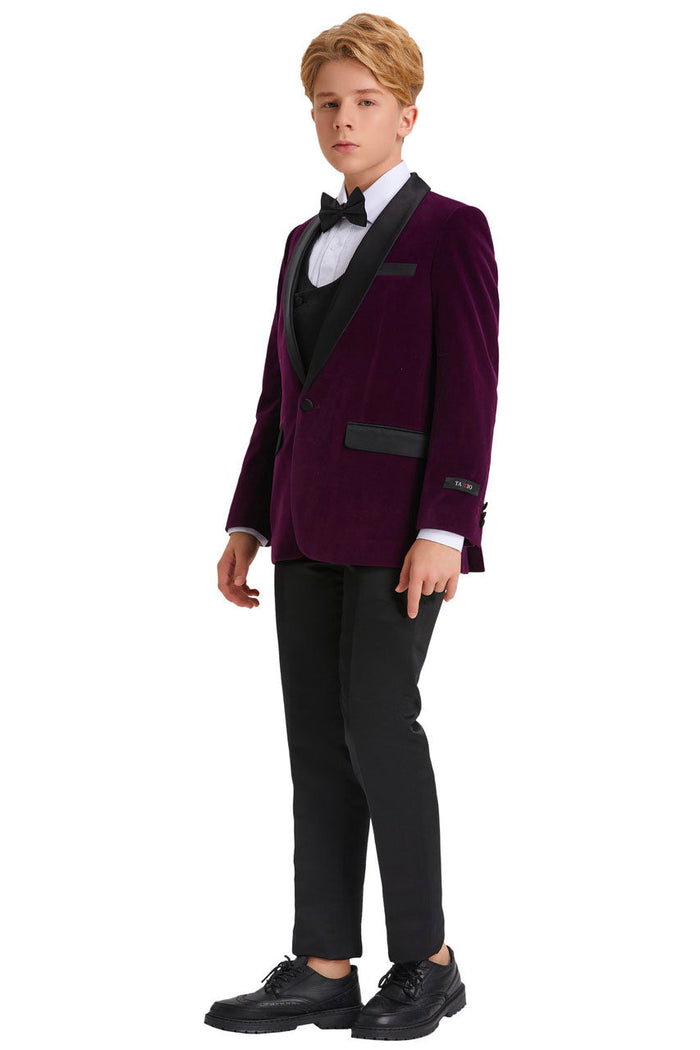 Jayden Tazio Kids Purple Velvet Tuxedo (5-Piece Set)