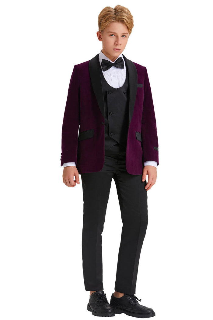 Jayden Tazio Kids Purple Velvet Tuxedo (5-Piece Set)