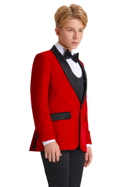 Tazio Jayden Red Velvet Kids Tuxedo Set