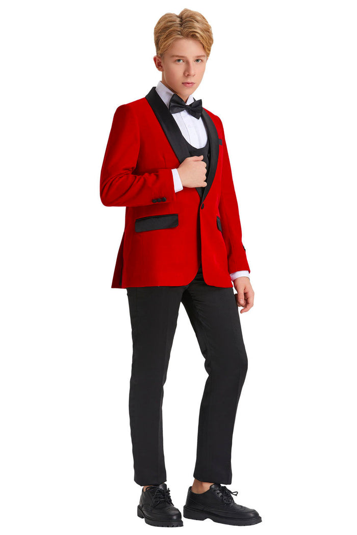 Jayden Tazio Kids Red Velvet Tuxedo (5-Piece Set)