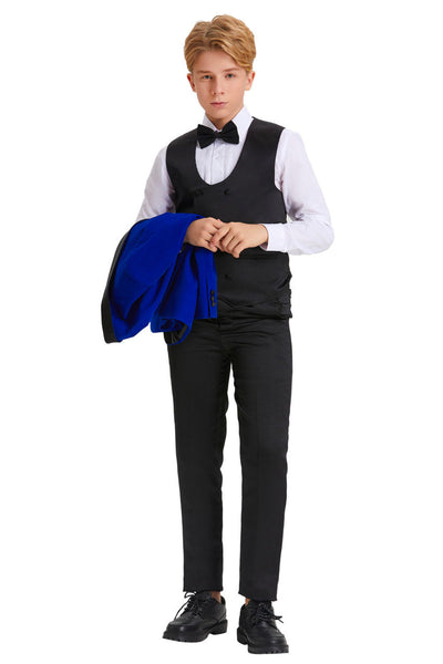 Dressed to Impress: Jayden Royal Blue Velvet Kids Tuxedo