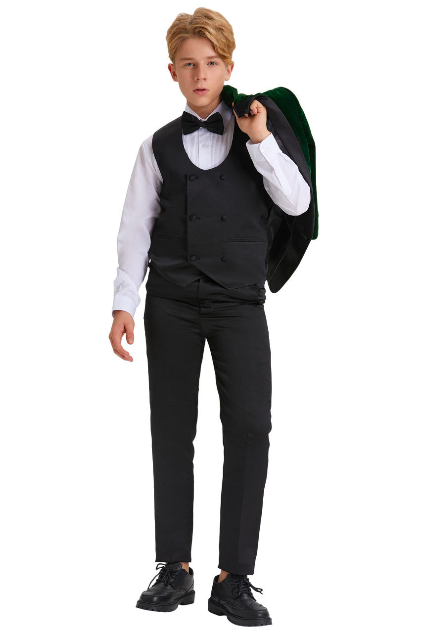 Jayden Green Velvet Kids Tuxedo Set by Tazio