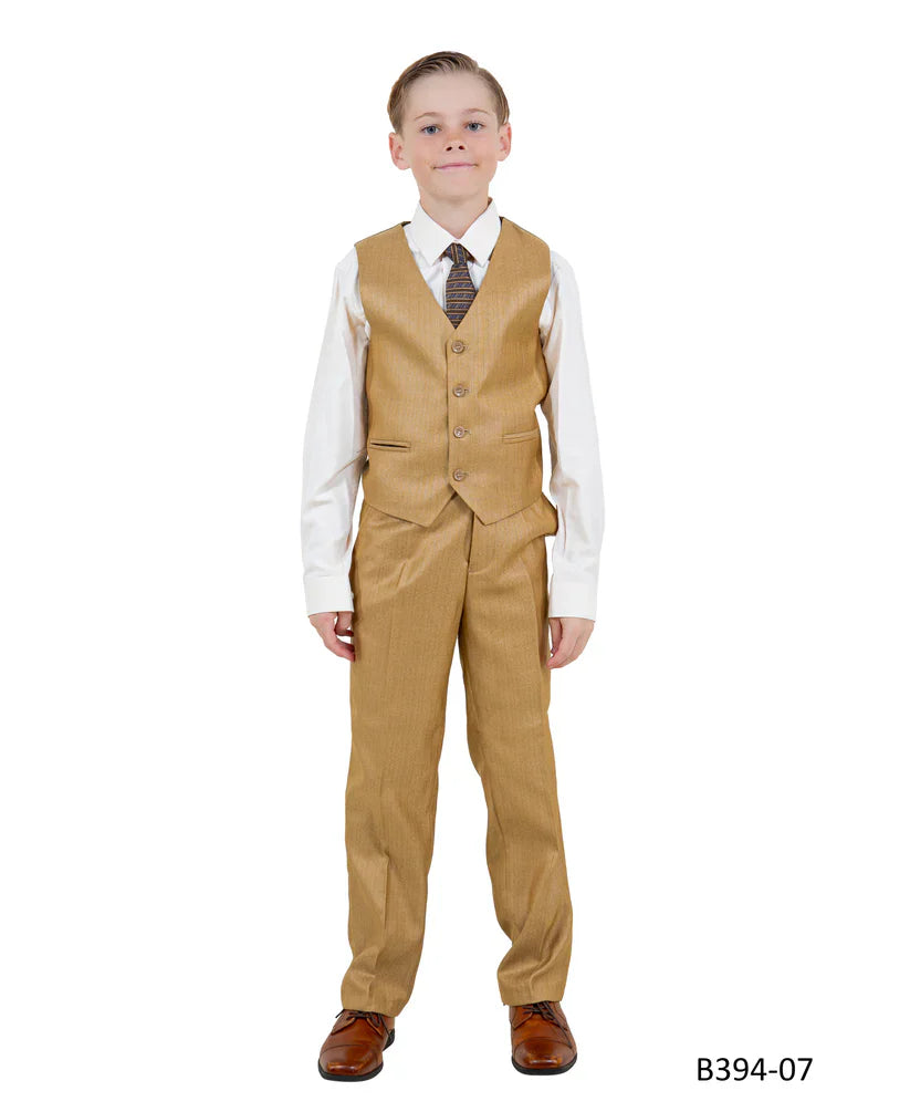 Dapper Toddler Boys Suit in Golden Wheat by Tazio