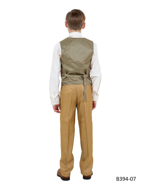 Dapper Toddler Boys Suit in Golden Wheat by Tazio