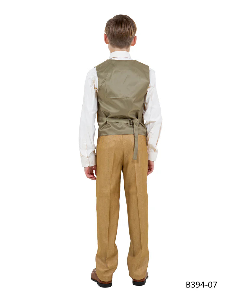 Dapper Toddler Boys Suit in Golden Wheat by Tazio