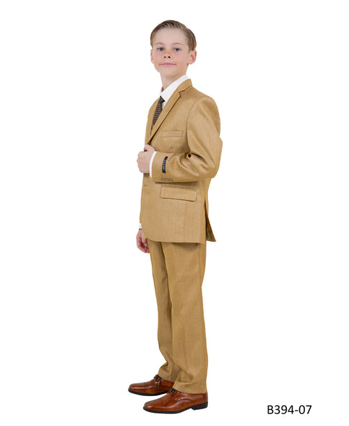 Dapper Toddler Boys Suit in Golden Wheat by Tazio