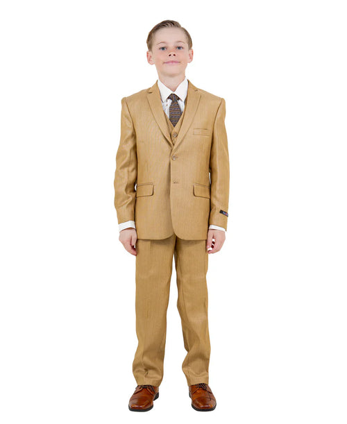 Dapper Toddler Boys Suit in Golden Wheat by Tazio