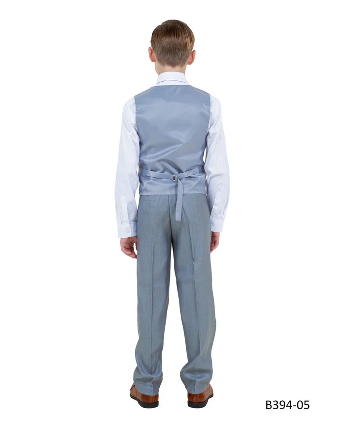 Boys Metallic Blue Suit in Modern Fit by Tazio