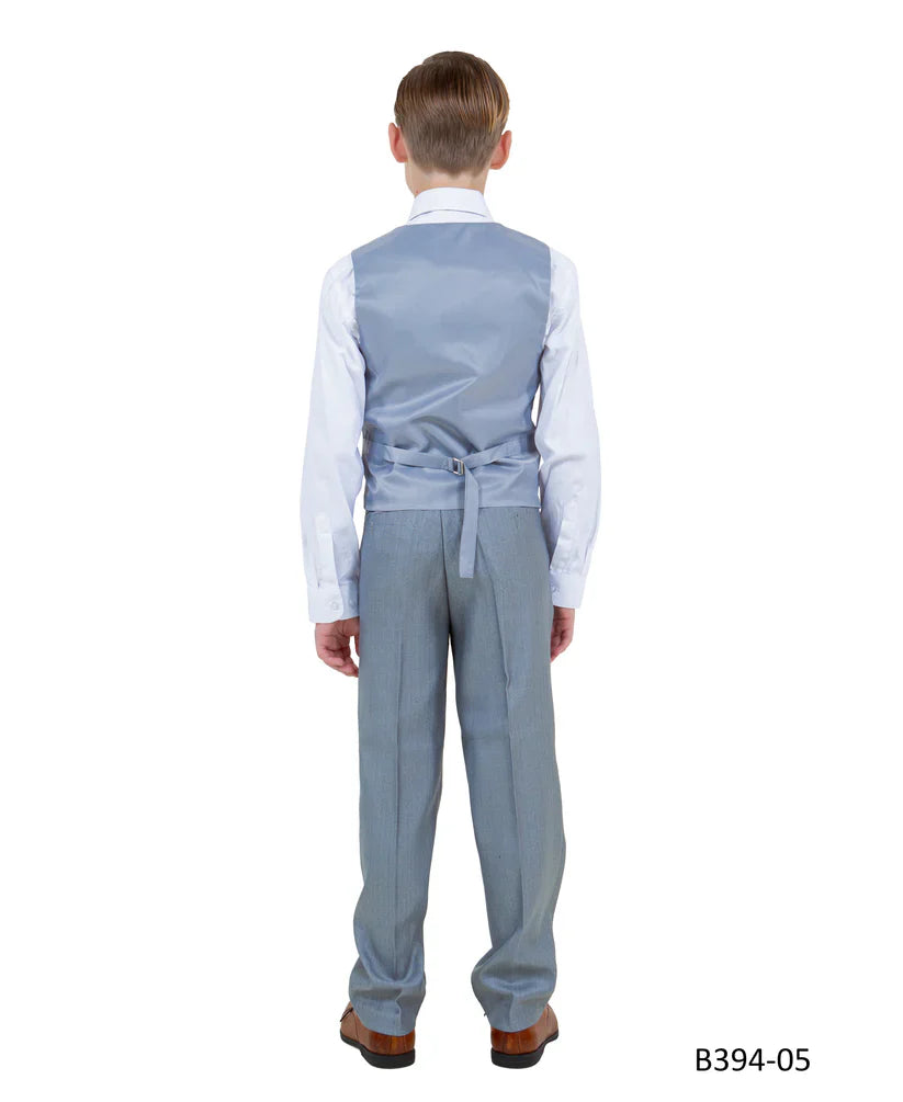 Boys Metallic Blue Suit in Modern Fit by Tazio