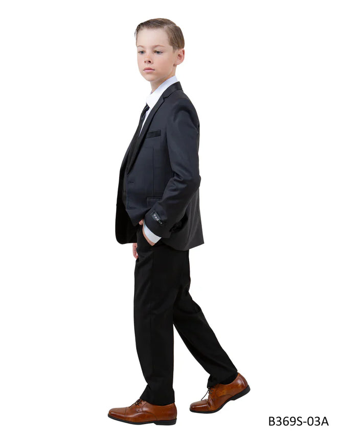 Boys Charcoal/Black Toddler Suit by Tazio