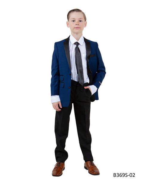 Boys Indigo & Black Suit by Tazio