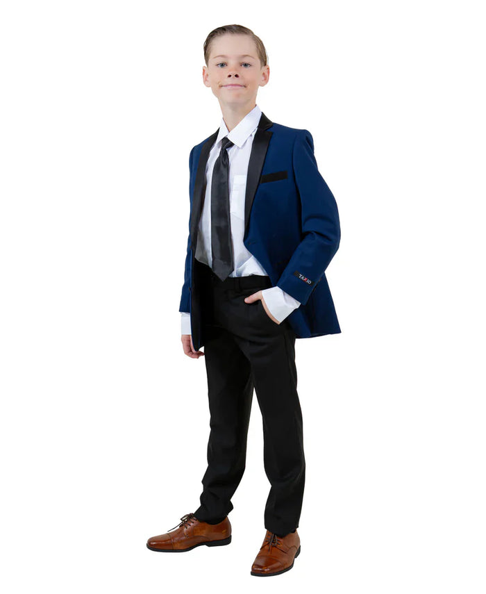Boys Indigo & Black Suit by Tazio