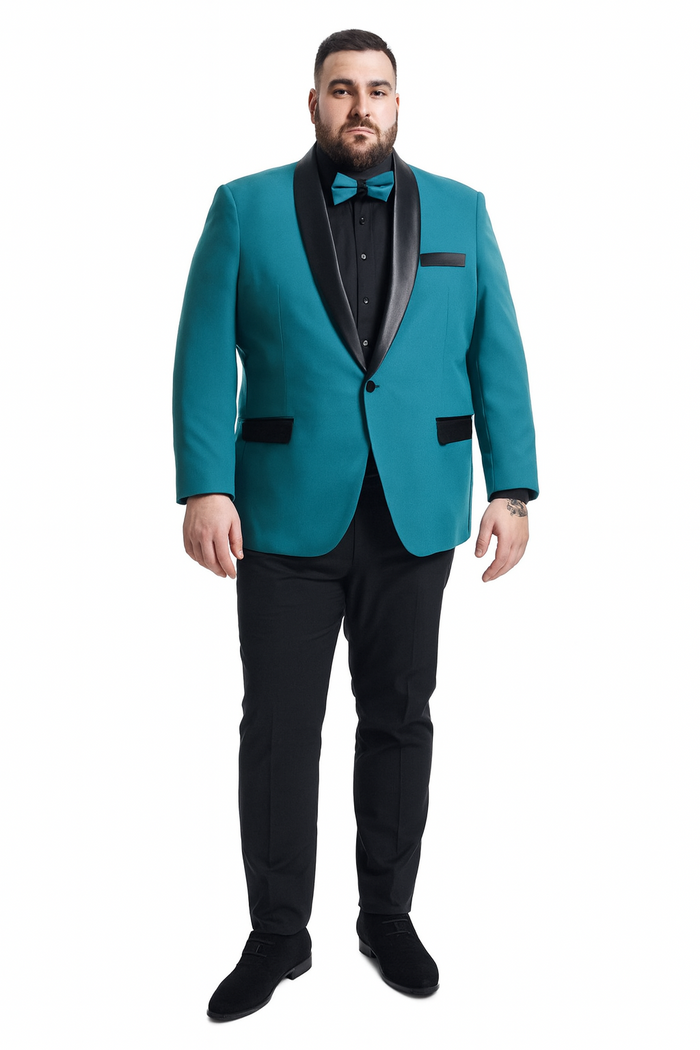 Teal Velvet Tuxedo Jacket with Shawl Lapel – Slim Fit