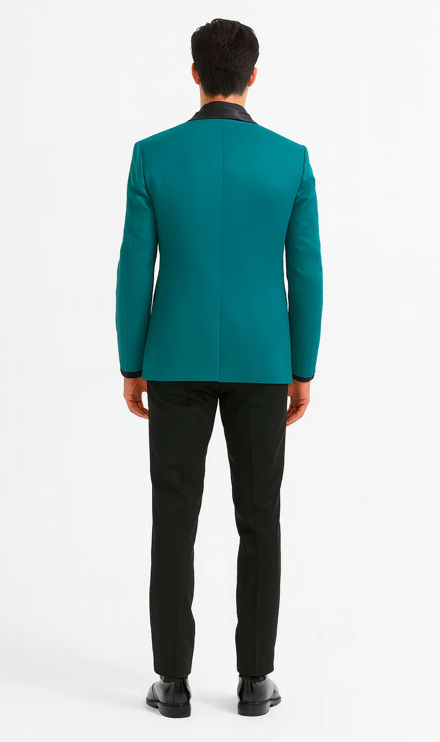Teal Velvet Tuxedo Jacket with Shawl Lapel – Slim Fit