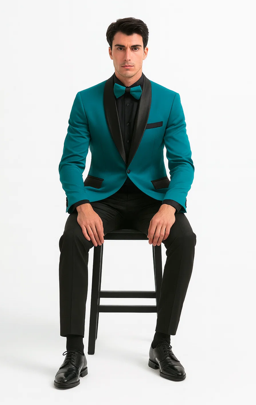 Teal Velvet Tuxedo Jacket with Shawl Lapel – Slim Fit