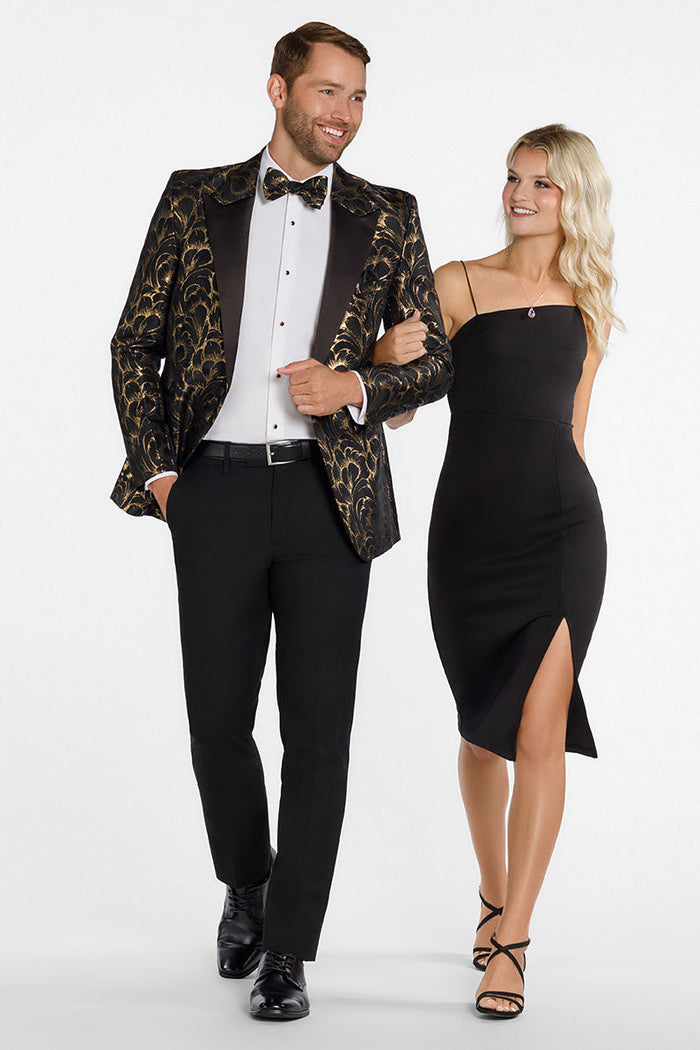 Savannah Black & Gold Peak Tuxedo Jacket (Separates)
