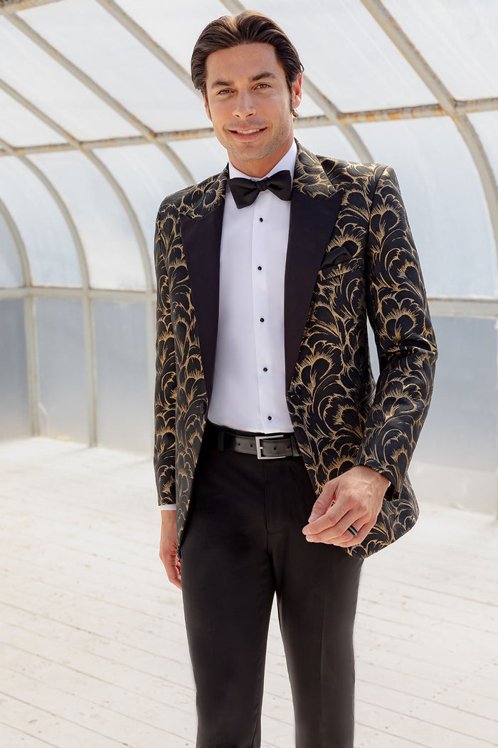 Savannah Black & Gold Peak Tuxedo Jacket (Separates)