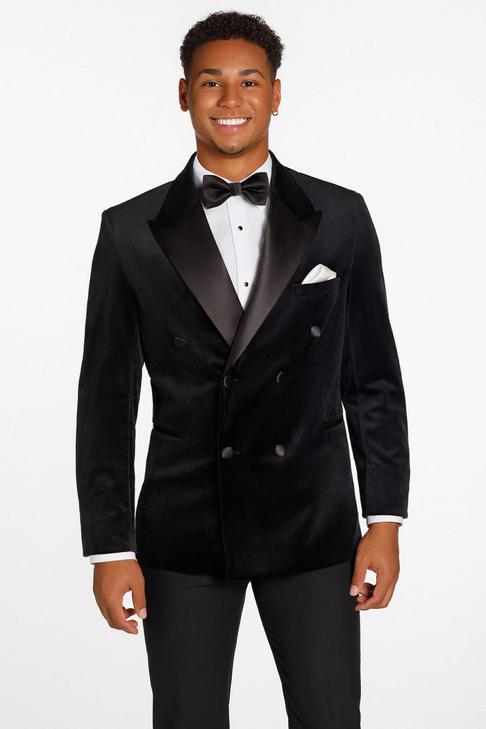 Miles Black Peak DB Velvet Tuxedo Jacket (Separates)