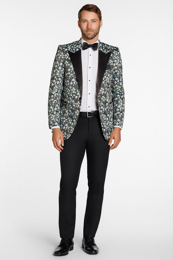 Floral Fusion Sage Peak Tuxedo Jacket (Separates) by Ted Stanford