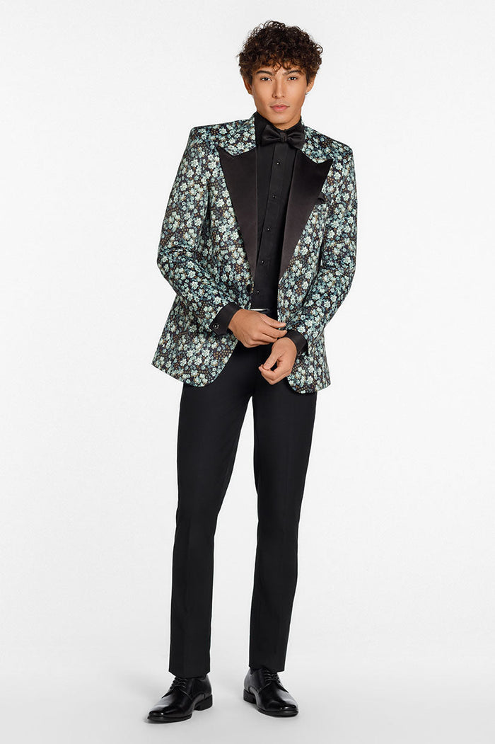 Floral Fusion Sage Peak Tuxedo Jacket (Separates) by Ted Stanford
