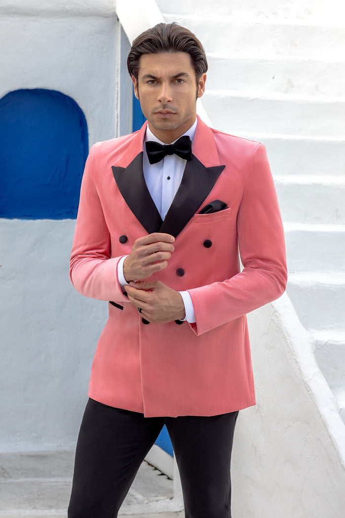 Miles Salmon Peak DB Velvet Tuxedo Jacket (Separates) by Ted Stanford
