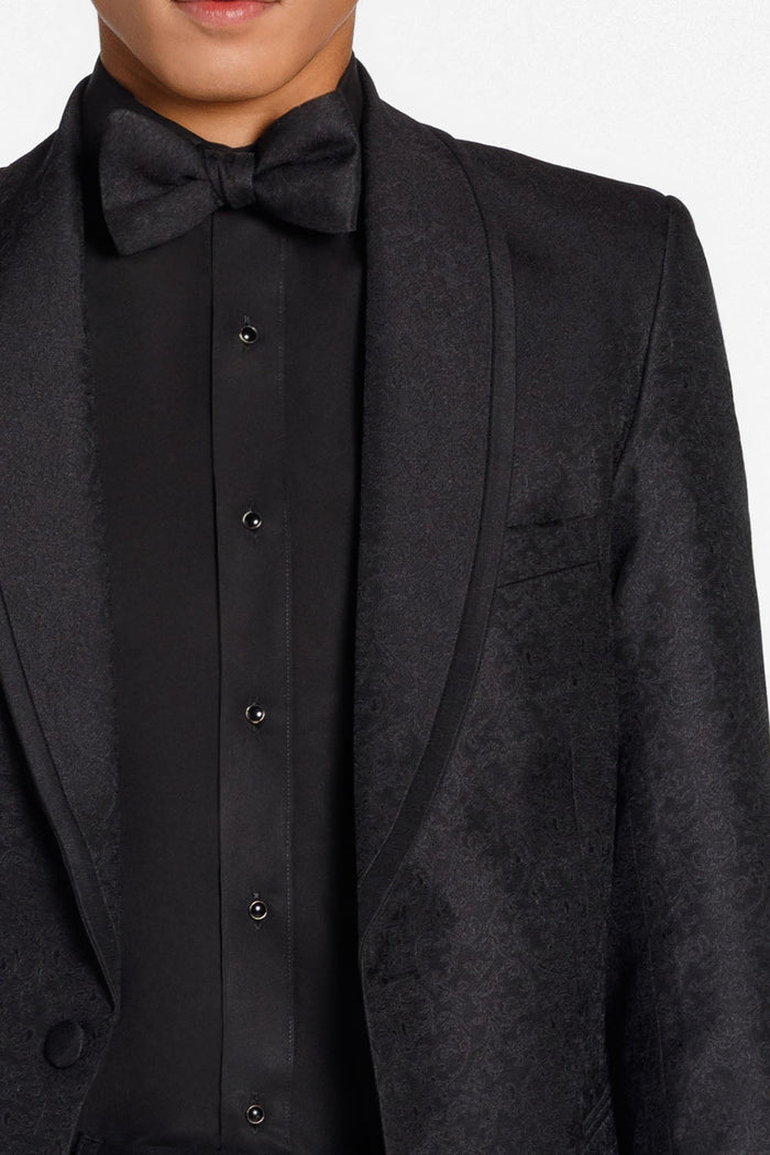 Night Vine Black Shawl Tuxedo Jacket (Separates) by Ted Stanford