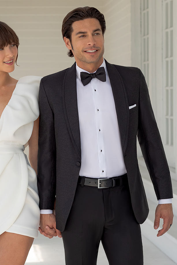 Night Vine Black Shawl Tuxedo Jacket (Separates) by Ted Stanford