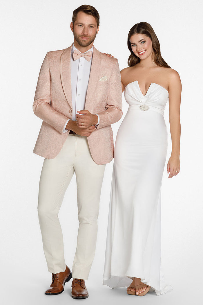 Night Vine Blush Shawl Tuxedo Jacket (Separates) by Ted Stanford