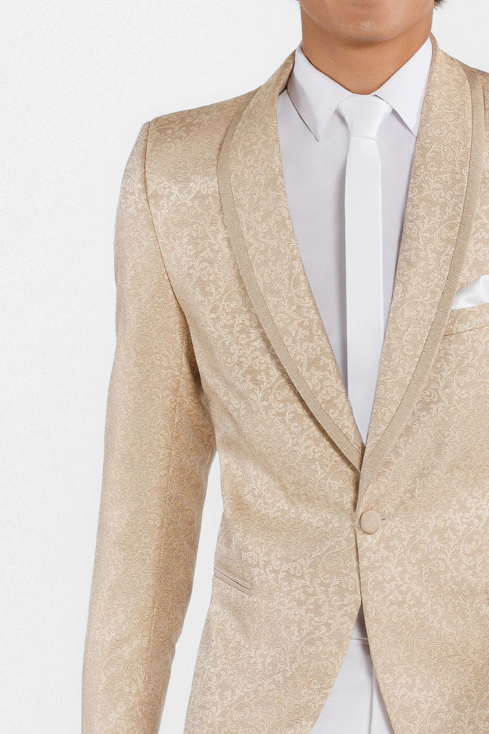 Night Vine Caramel Shawl Tuxedo Jacket (Separates) by Ted Stanford