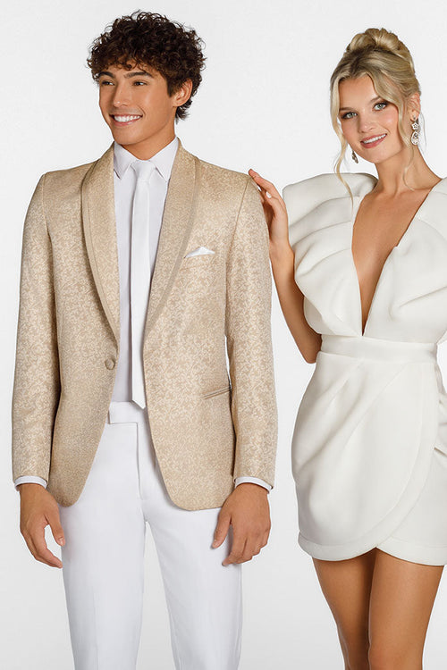 Night Vine Caramel Shawl Tuxedo Jacket (Separates) by Ted Stanford