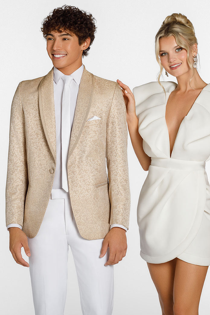 Night Vine Caramel Shawl Tuxedo Jacket (Separates) by Ted Stanford