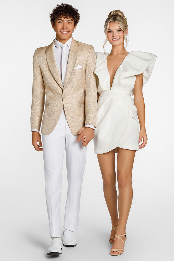 Night Vine Caramel Shawl Tuxedo Jacket (Separates) by Ted Stanford