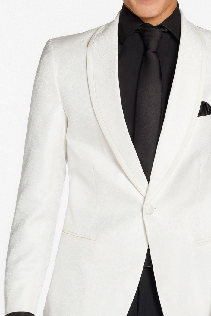 Night Vine Diamond White Shawl Tuxedo Jacket (Separates)