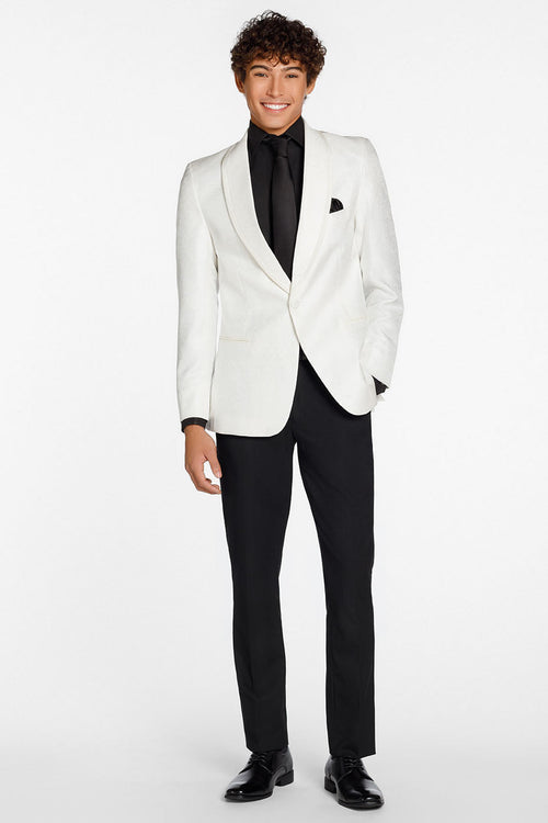 Night Vine Diamond White Shawl Tuxedo Jacket (Separates)
