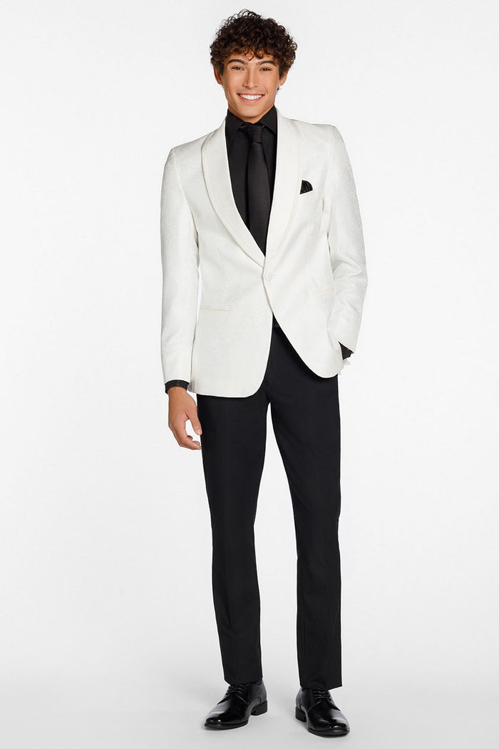 Night Vine Diamond White Shawl Tuxedo Jacket (Separates)
